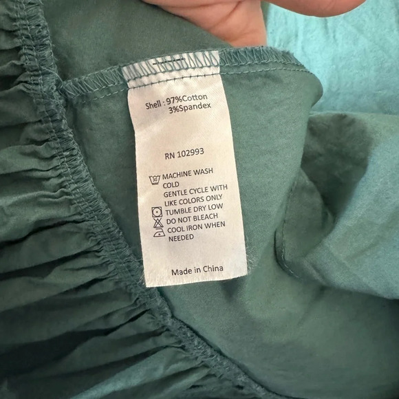 Peter Som Puff Sleeve Dress MIDI 6 Teal Green - Picture 5 of 6